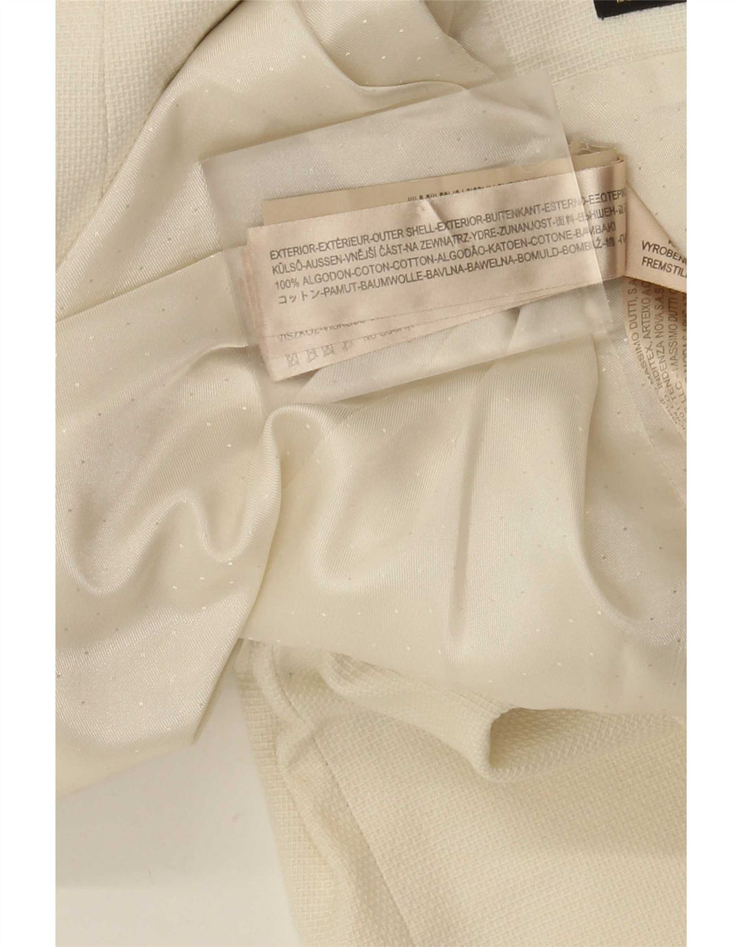 Massimo Dutti Veste Blazer 1 Bouton Femme EU 40 Moyen Blanc Cassé Coton