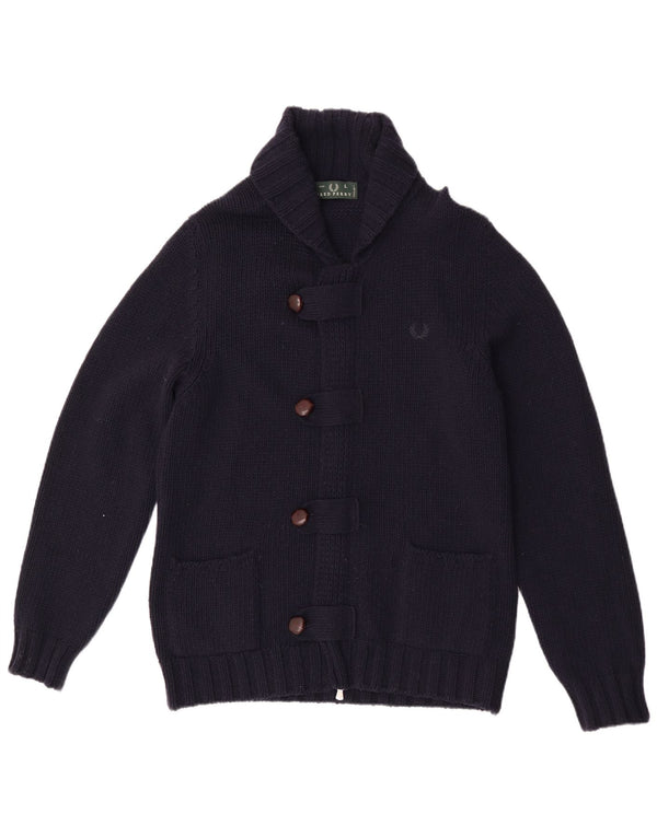 Fred Perry Cardigan Homme Pull Large Bleu Marine Laine