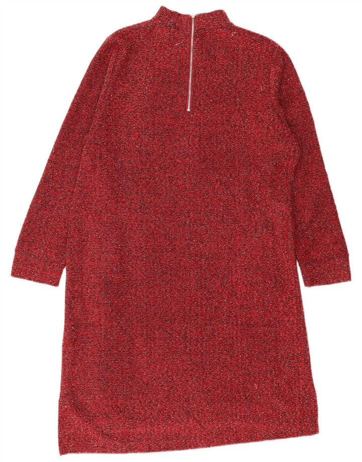 PACO BOUTIQUE Robe pull à manches longues pour femme UK 14 Large Rouge Moucheté