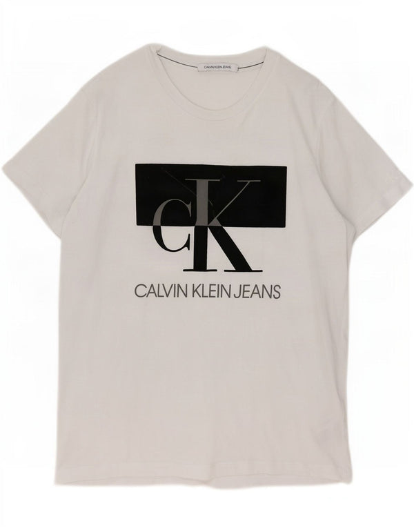 Calvin Klein Jeans T-shirt graphique pour homme en coton blanc Taille L