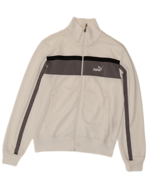 Puma Veste de Survêtement Homme Blanc Moyen Polyester Colorblock