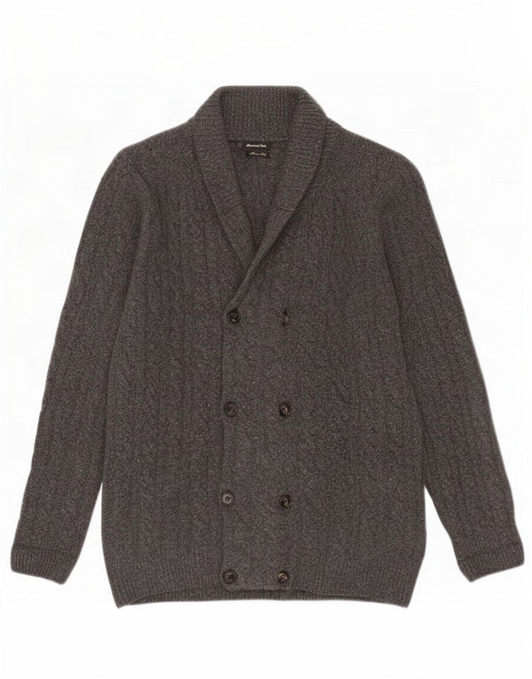 Massimo Dutti Cardigan Homme Pull Large Gris Laine