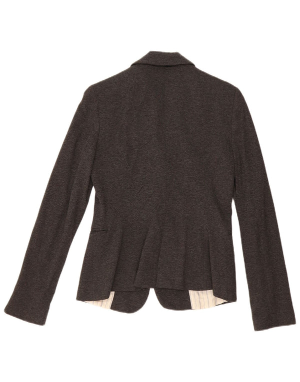Zara Veste Blazer 1 Bouton Femme UK 10 Petit Acétate Gris