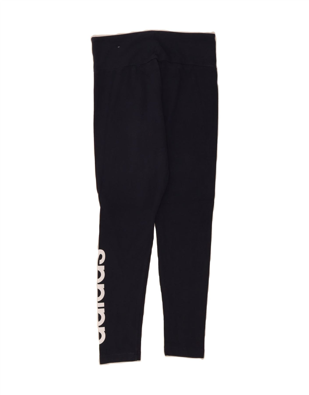 ADIDAS Womens Graphic Leggings UK 12/14 Medium  Navy Blue Vintage Adidas and Second-Hand Adidas from Messina Hembry 