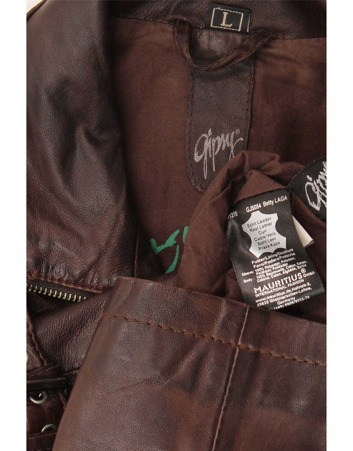 Gipsy Veste en cuir pour femme UK 14 Large Marron