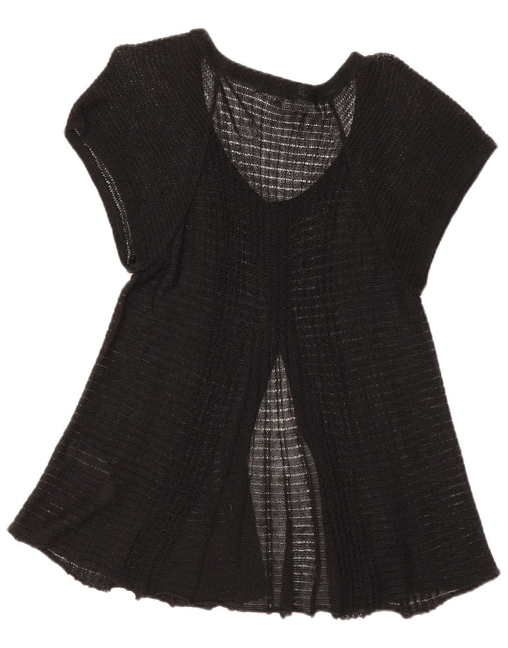 Marks & Spencer Cardigan à manches courtes pour femme UK 44 Lin noir moyen