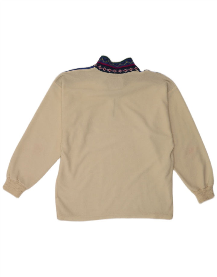 Silvy Pull polaire à col zippé pour femme UK 16 Grand Blanc Colorblock Polyester