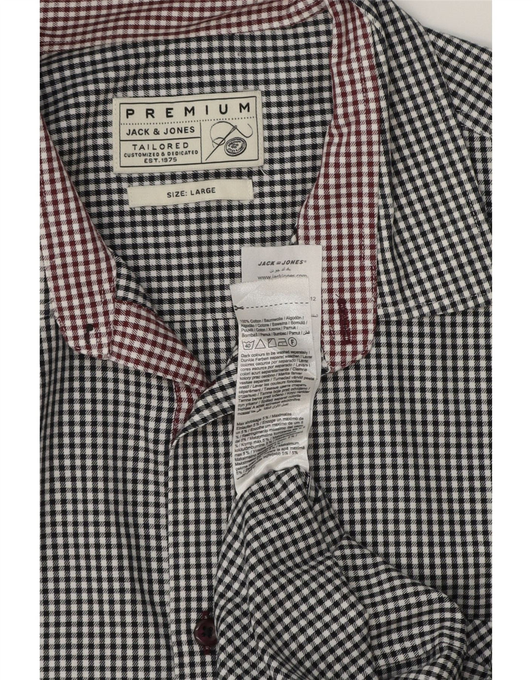 Jack & Jones Chemise Homme Large Vichy Blanc Coton