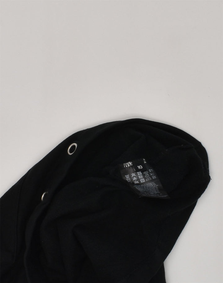 RICHMOND Girls Graphic Hoodie Jumper 9-10 Years Black Cotton | Vintage Richmond | Thrift | Second-Hand Richmond | Used Clothing | Messina Hembry 