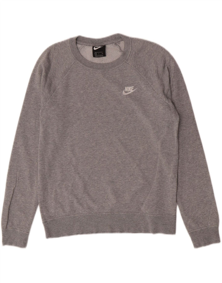 Nike Sweat-shirt surdimensionné pour femme UK 10 Petit coton moucheté gris