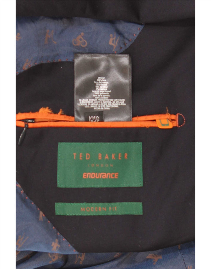 Ted Baker Veste blazer à 2 boutons pour homme Coupe moderne Taille 42 XL Bleu marine Laine