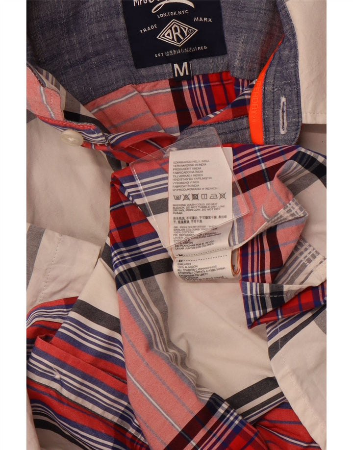 SUPERDRY Chemise à Manches Courtes Coupe Regular Homme Coton à Carreaux Rouge Moyen