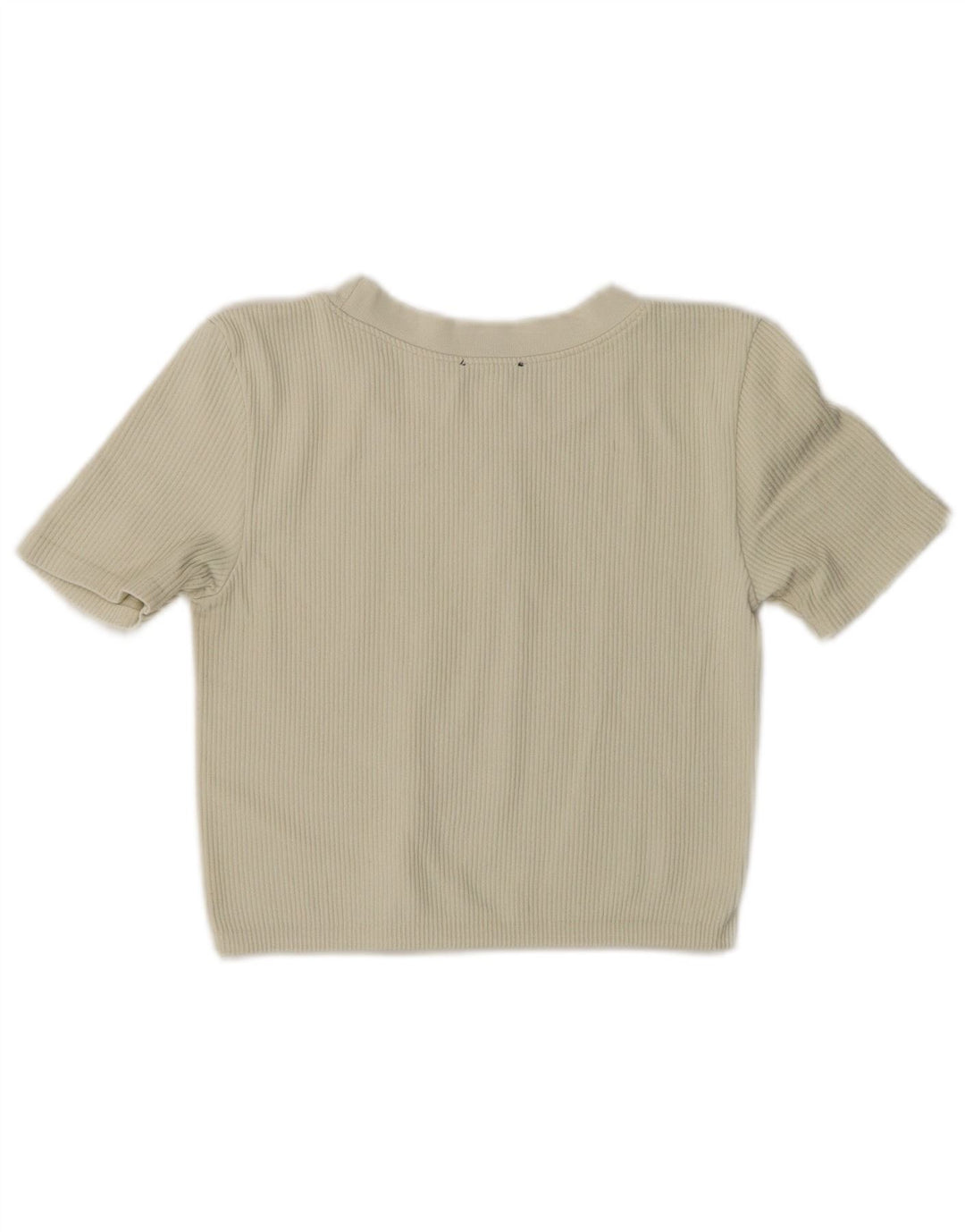 Zara T-shirt court pour femme UK 12 Medium Off White Nylon