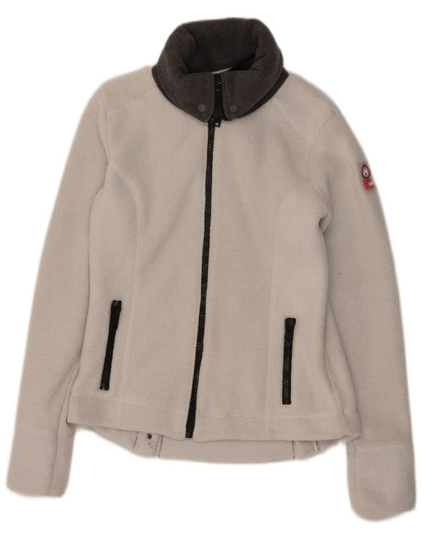 Superdry Veste Polaire Femme UK 14 Large Blanc Polyester