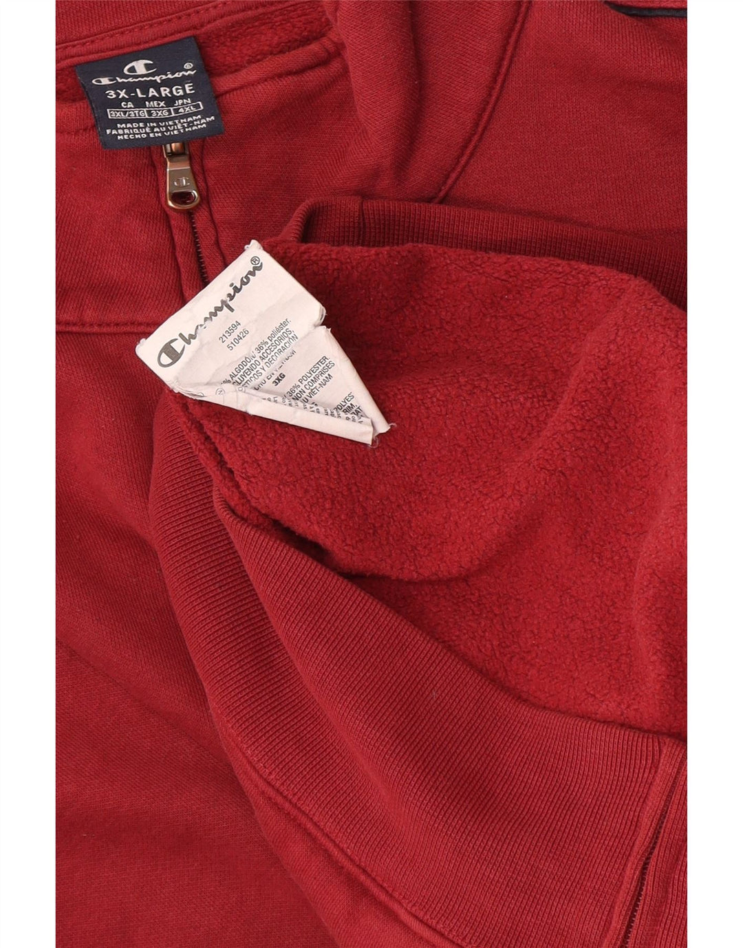Champion Veste de survêtement pour homme 3XL en coton bordeaux