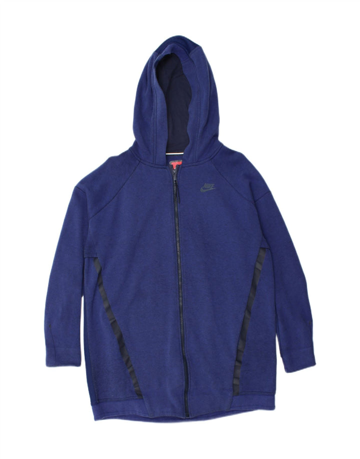 NIKE Pull à capuche zippé en coton color block bleu moyen pour homme