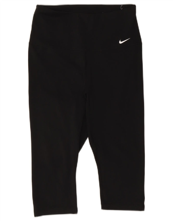 Nike Legging Capri Dri Fit Femme UK 12 Noir Moyen Polyester