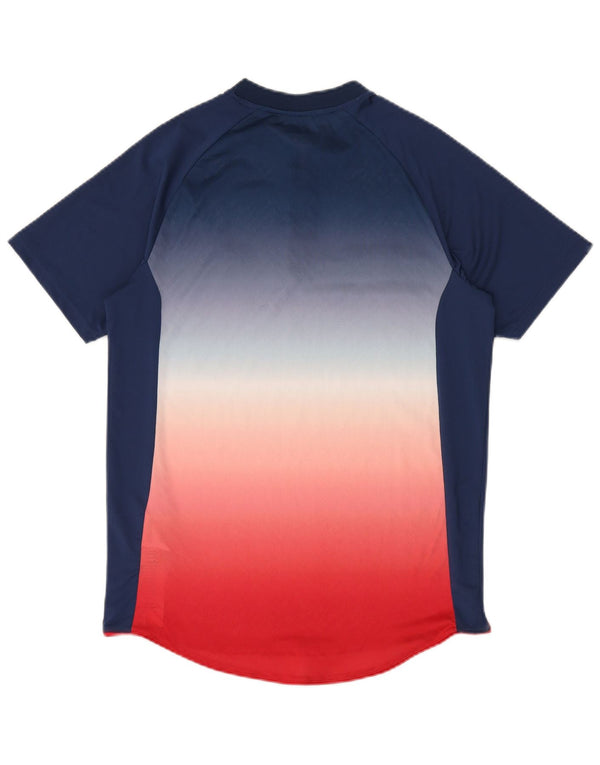 Ellesse Homme T-Shirt Top Petit Bleu Marine Colorblock Polyester