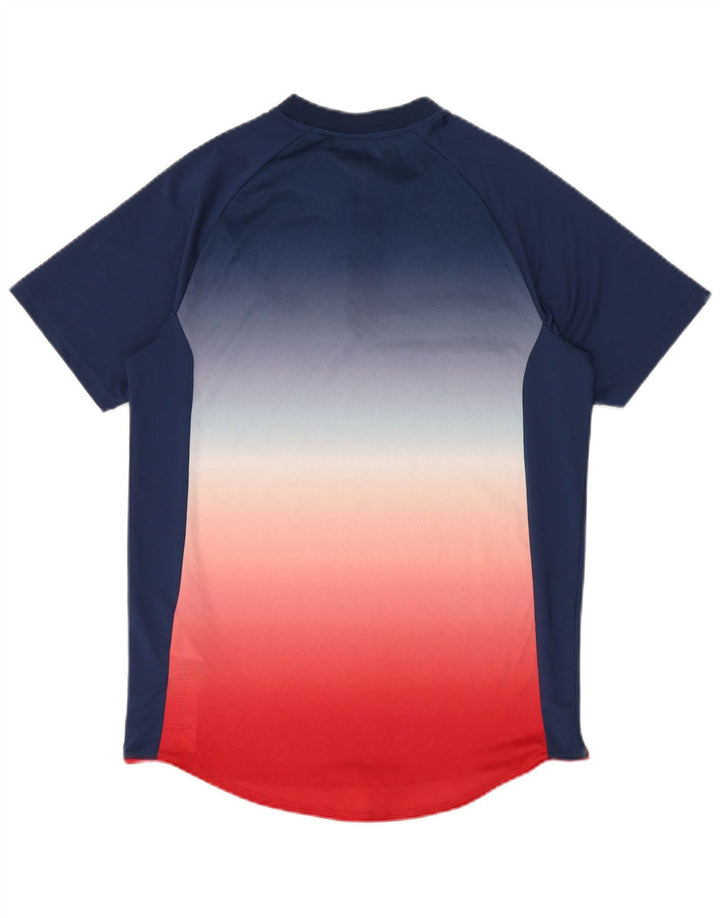Ellesse Homme T-Shirt Top Petit Bleu Marine Colorblock Polyester