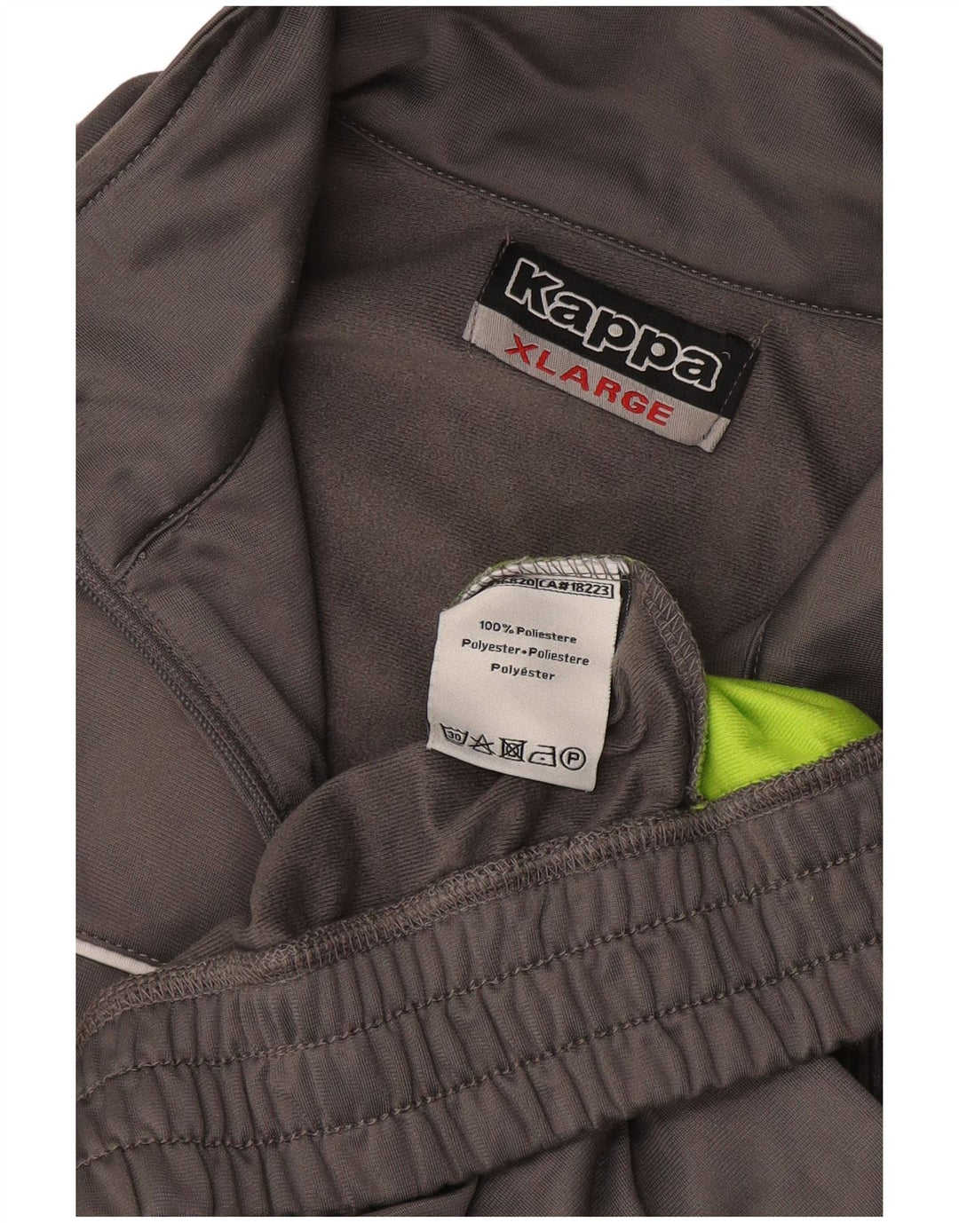 Kappa Veste de survêtement pour homme XL Gris Colorblock Polyester