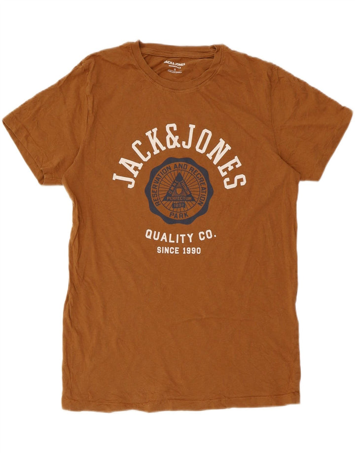 Jack & Jones T-Shirt Graphique Homme Petit Marron Coton