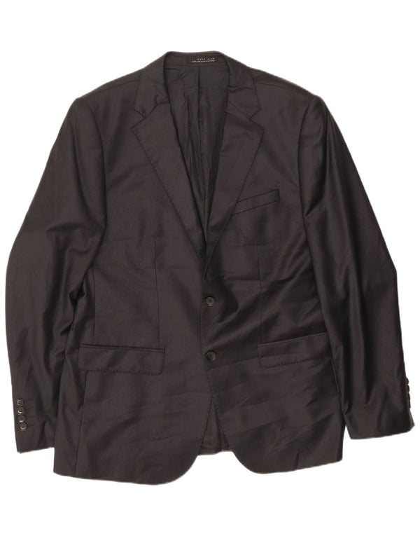 Zara Veste blazer à 2 boutons pour homme EU 56 XL Laine noire