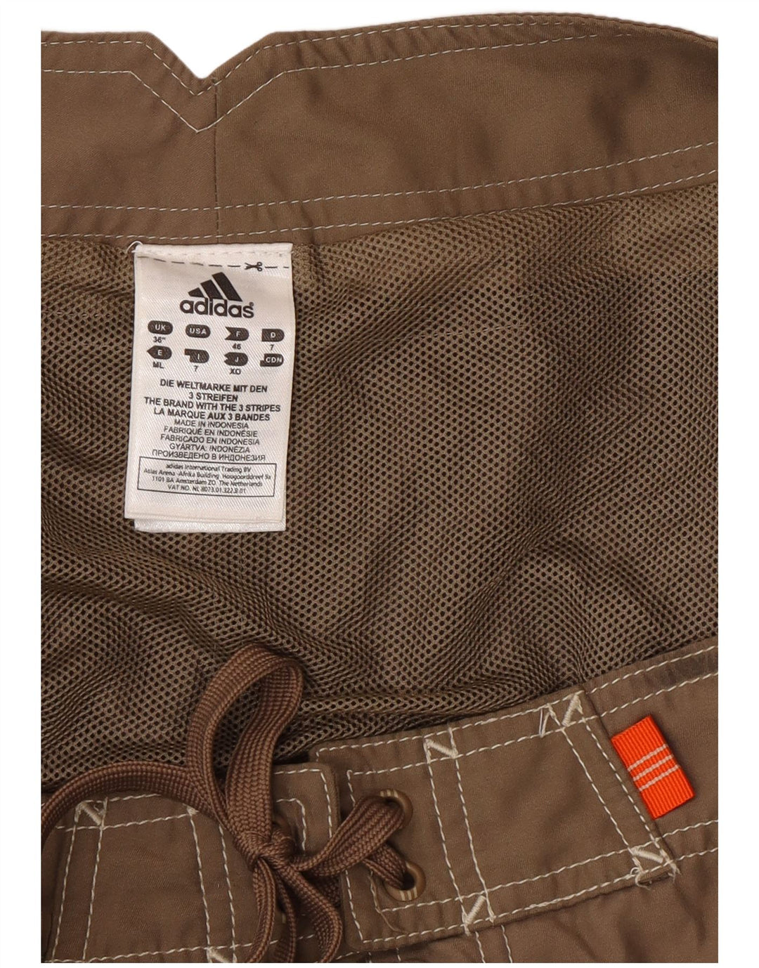 Adidas Short de bain graphique pour homme Large en polyester color block marron
