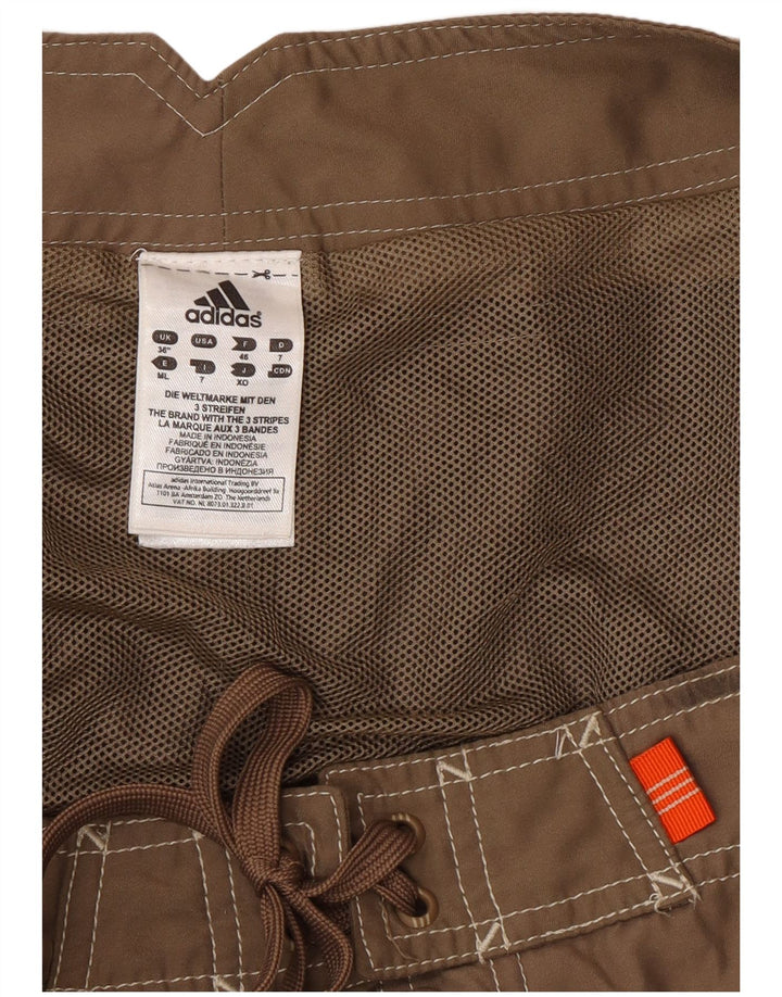 Adidas Short de bain graphique pour homme Large en polyester color block marron