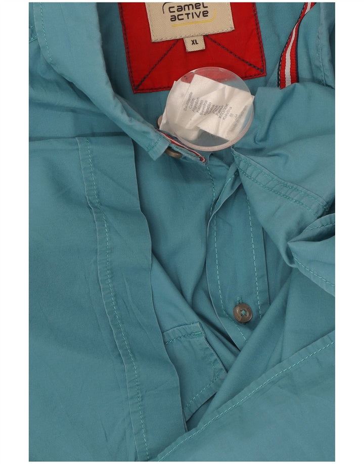 CAMEL ACTIVE Chemise Manches Courtes Homme XL Bleu Coton