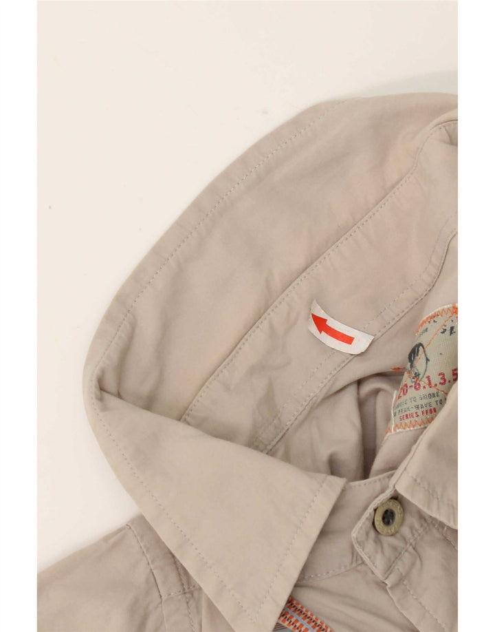 Chemise à Manches Courtes Homme Fat Face Coton Rayé Gris Moyen