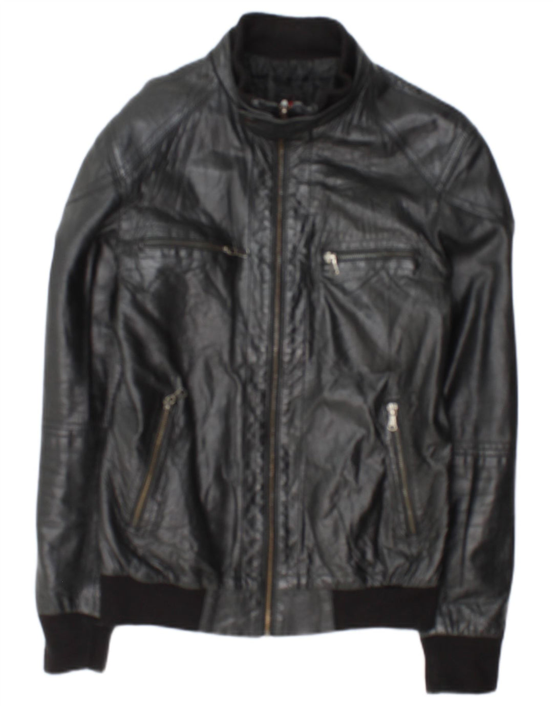veste en cuir homme vintage UK 36 Petit cuir noir