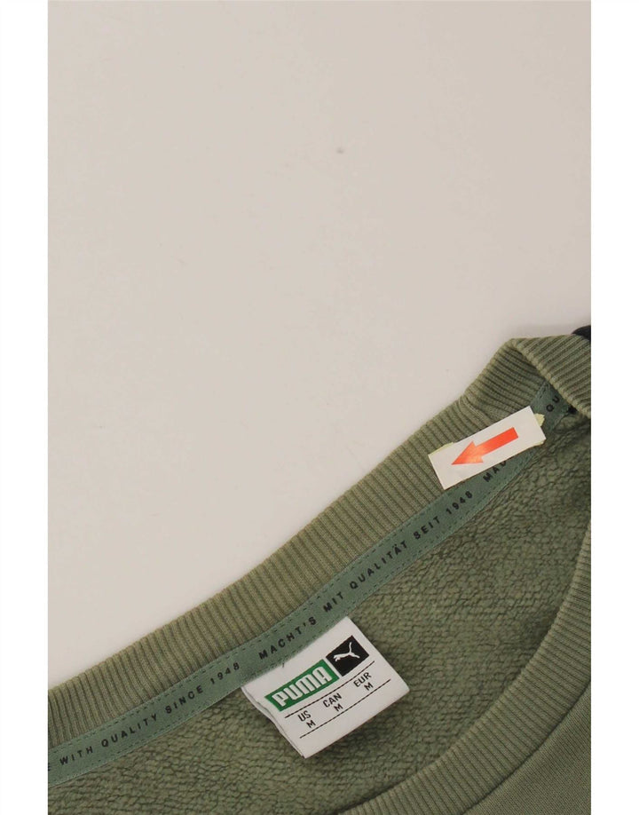 Puma Sweat-Shirt Homme Vert Moyen Colourblock Cotton