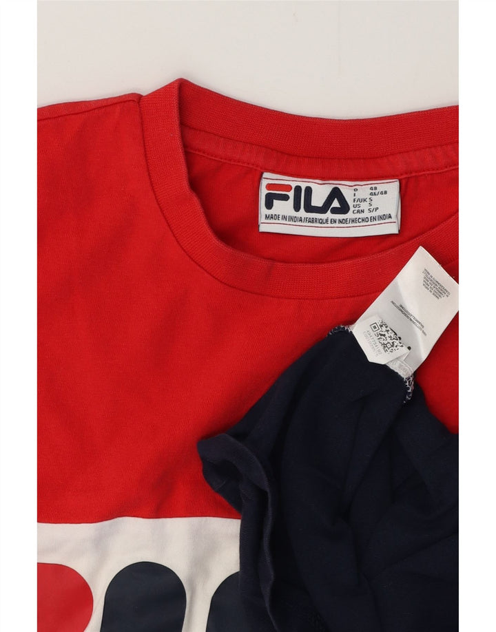 FILA T-Shirt Graphique Homme Petit Multicolore Colourblock Coton
