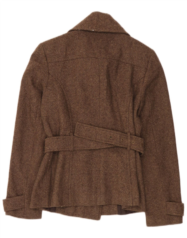 Caban Femme Zara UK 12 Polyester Marron Moyen