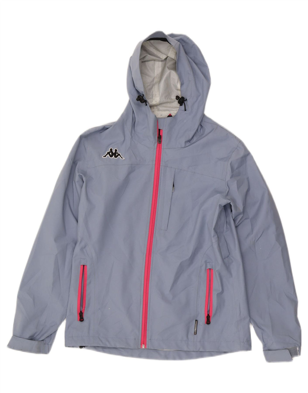 Kappa Veste de pluie à capuche pour femme UK 14 Large Bleu Polyester