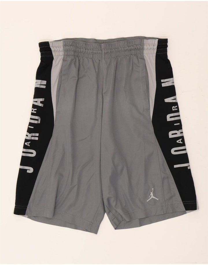 Jordan Short de sport Dri Fit Graphic pour homme, petit, gris, color block, polyester