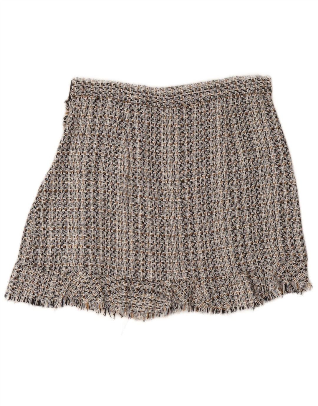 Zara Femme Jupe A-Line Large W30 Gris Moucheté Coton
