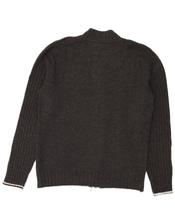 Harmont & Blaine Pull cardigan entièrement zippé pour homme en laine color block gris