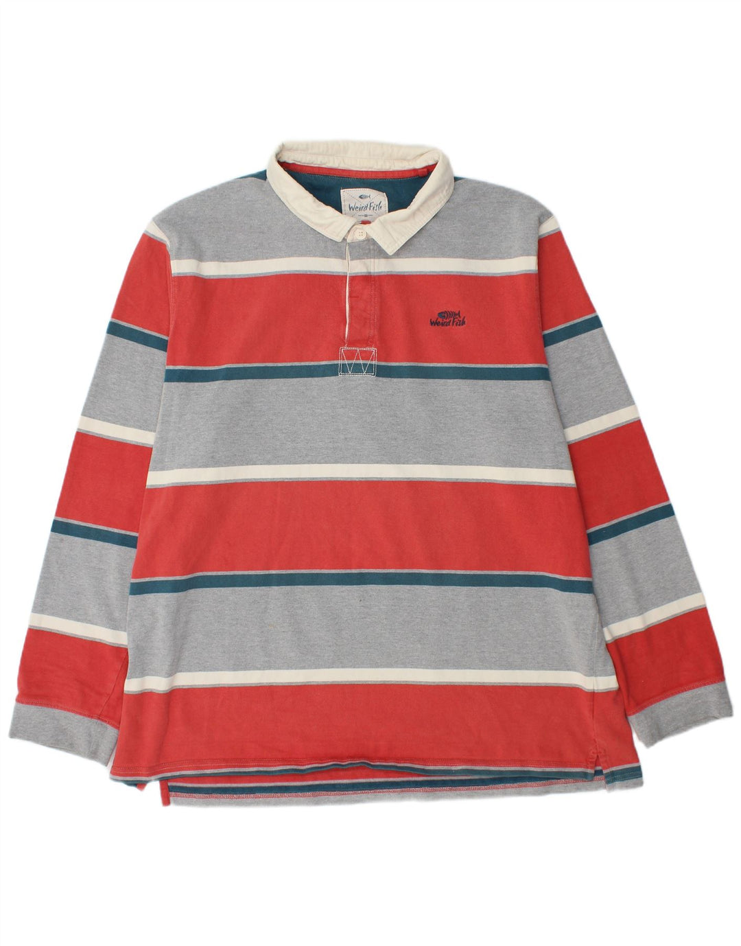 WEIRD FISH Polo de Rugby à Manches Longues pour Homme 2XL Rayé Multicolore