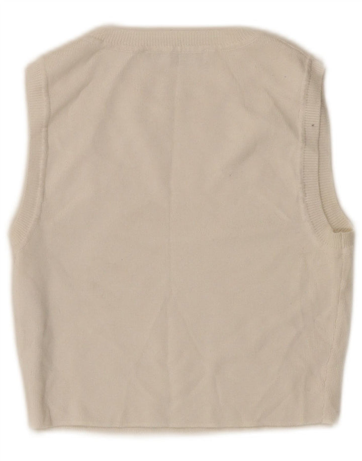 Zara Femmes Crop Débardeur UK 12 Moyen Blanc Viscose