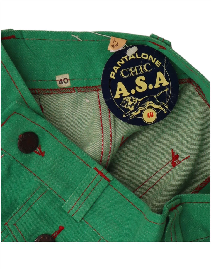 Pantalon décontracté évasé chic pour femme IT 40 Small W24 L28 Vert