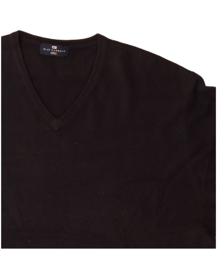 Marks & Spencer Pull à col en V Blue Harbor pour homme 2XL Bleu marine
