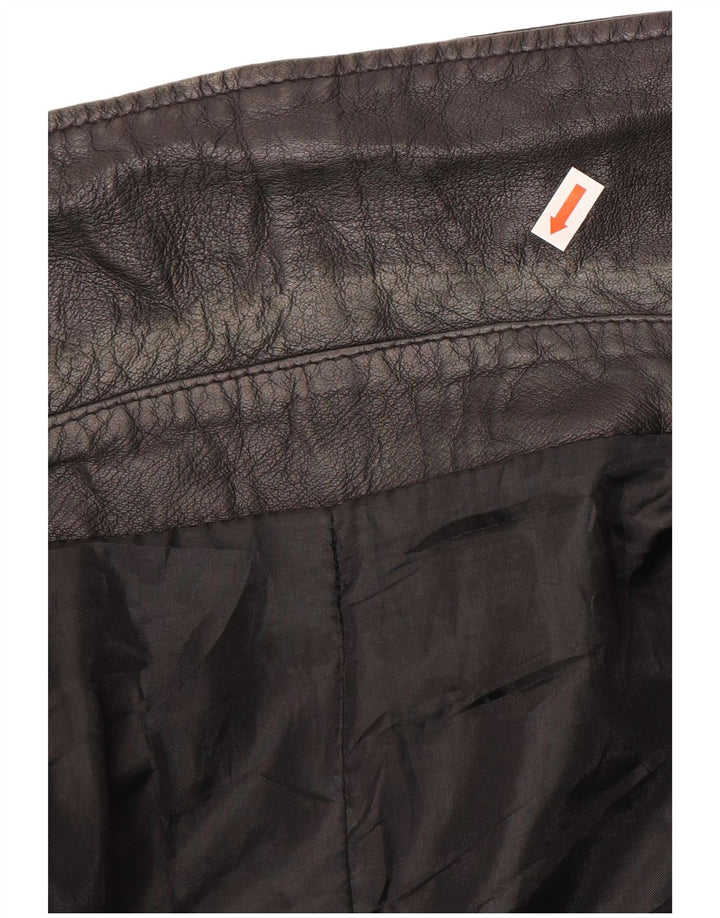 vintage Mens Leather Coat Taille 62 4XL Cuir Noir