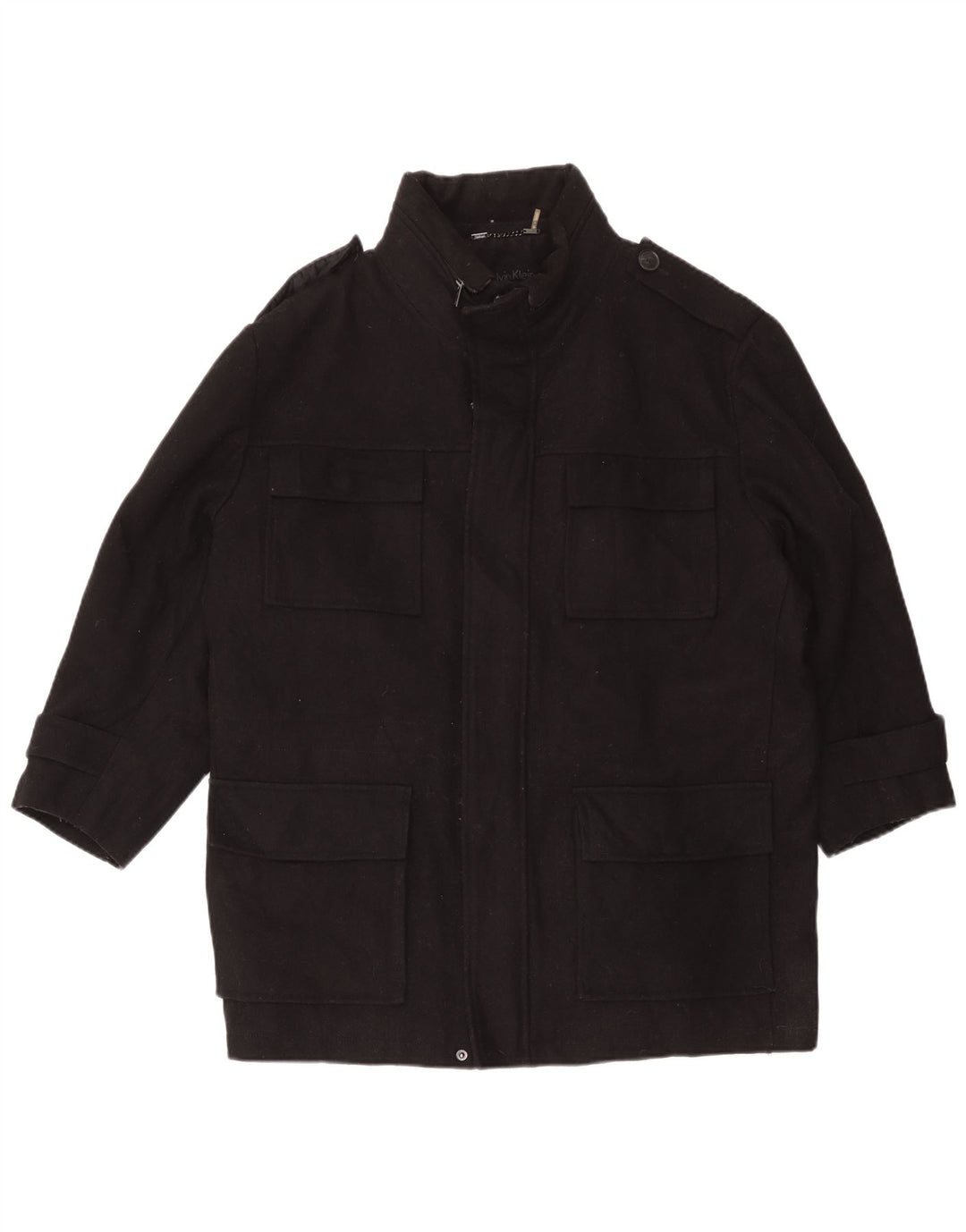 Calvin Klein Veste militaire pour homme UK 42 XL Laine noire