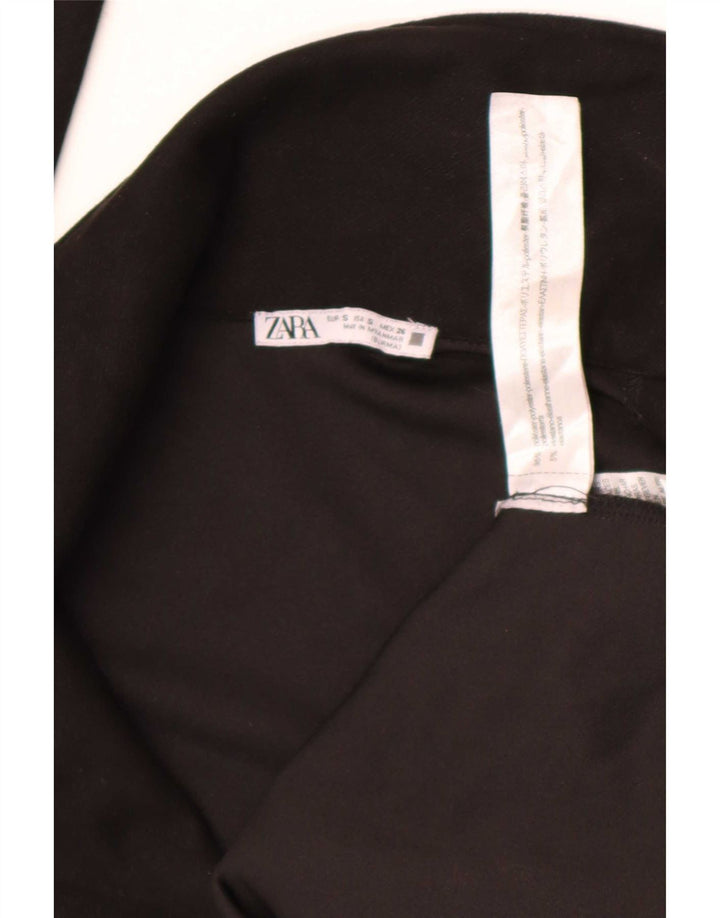 Zara Womens Open Overcoat UK 10 Small Noir Polyester