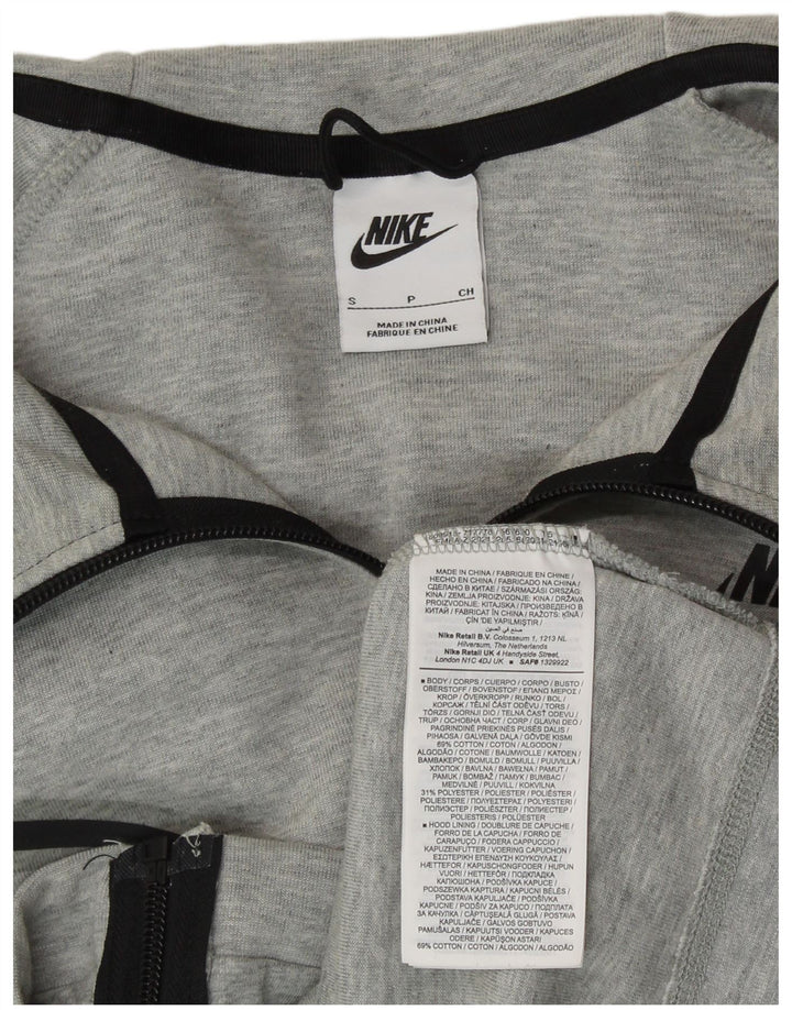Nike Pull à capuche zippé surdimensionné pour femme UK 10 Petit coton moucheté gris