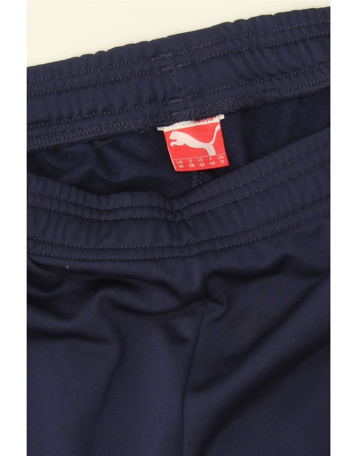 PUMA Womens Tracksuit Trousers UK 12 Medium  Navy Blue Colourblock Vintage Puma and Second-Hand Puma from Messina Hembry 