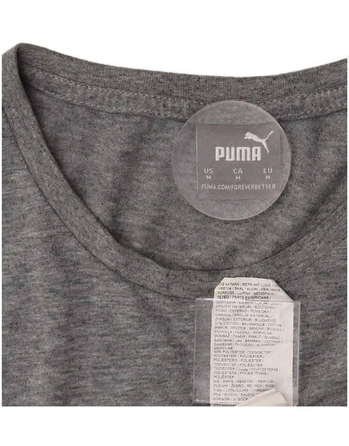 PUMA T-Shirt Graphique Homme Gris Moyen Moucheté Coton