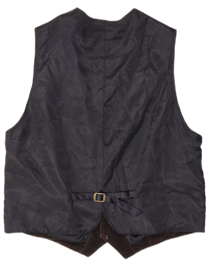 James Dillon Gilet en daim pour homme Grand cuir marron