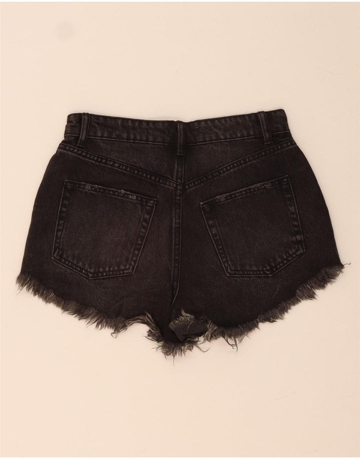 ZARA Short en jean vieilli pour femme EU 34 2XS W24 Noir